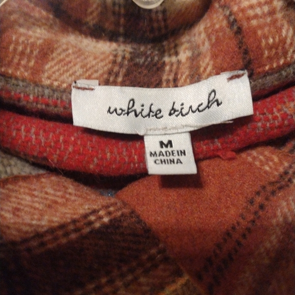 White Birch Orange And Blue Plaid/Aztec Shirt Jacket Size Medium - Picture 8 of 8
